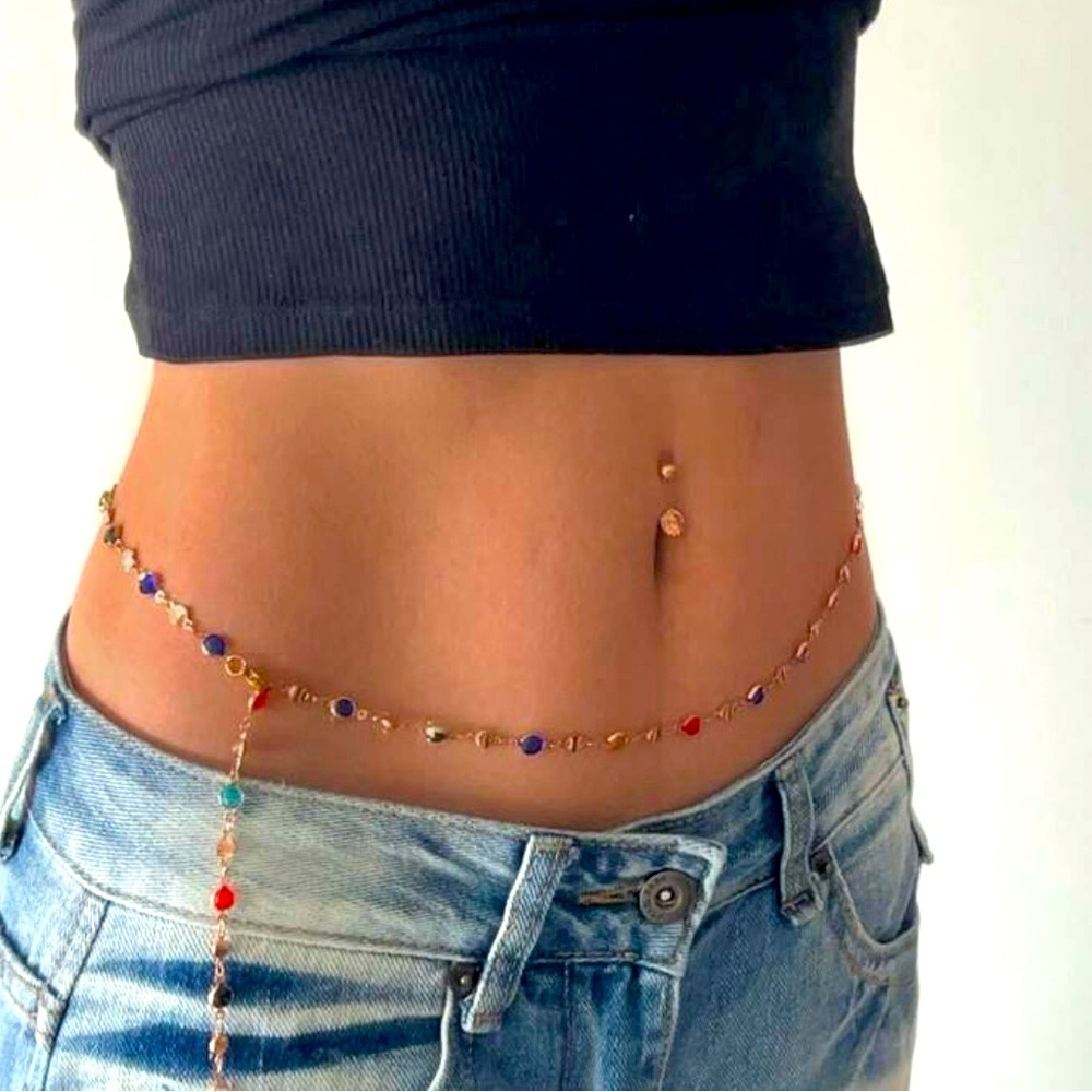 Multi Color Bead Waist Chain